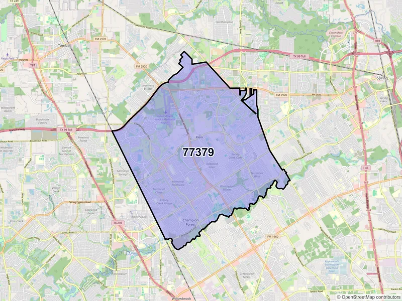 Map of ZIP Code 77379 — Spring, TX