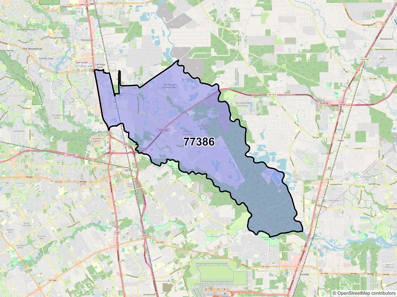Map of ZIP Code 77386 — Spring, TX