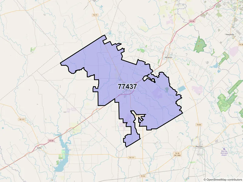 Map of ZIP Code 77437 — El Campo, TX