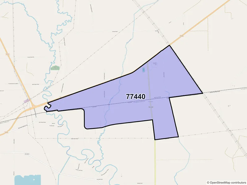 Map of Elmaton, Texas and ZIP codes