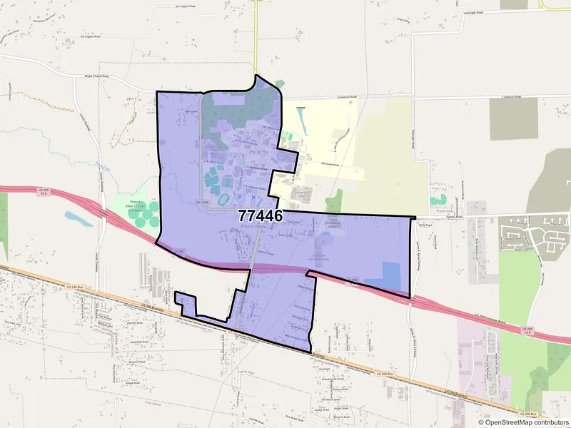 Map of Prairie View, Texas and ZIP codes