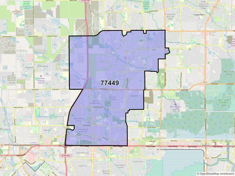 Map of ZIP Code 77449 — Katy, TX