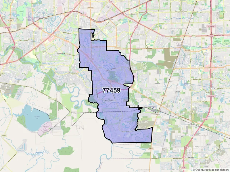Map of ZIP Code 77459 — Missouri City, TX