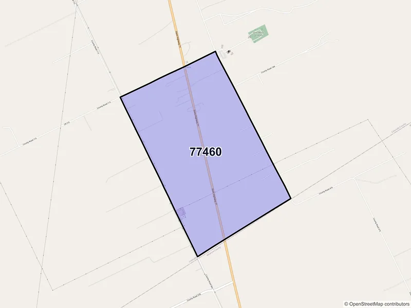 Map of Nada, Texas and ZIP codes
