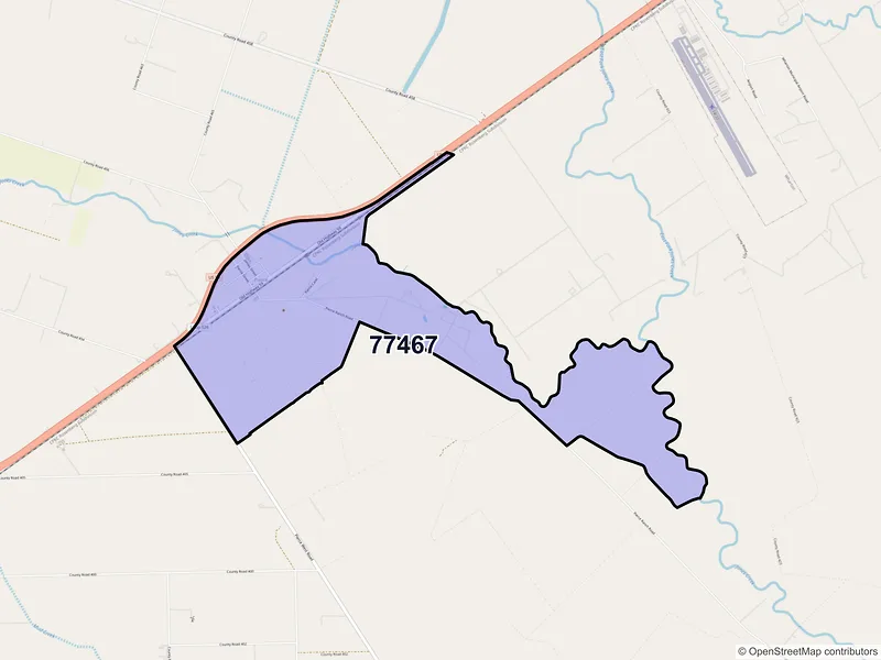 Map of Pierce, Texas and ZIP codes
