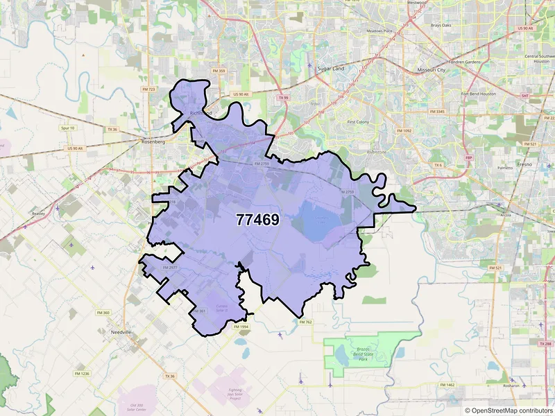 Map of ZIP Code 77469 — Richmond, TX