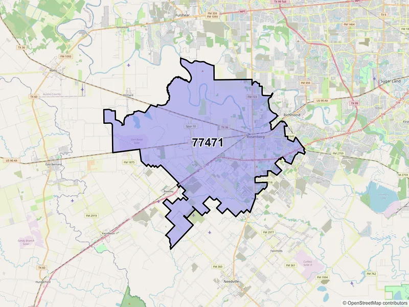 Map of ZIP Code 77471 — Rosenberg, TX
