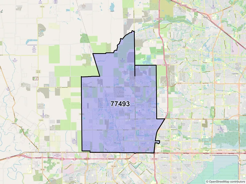 Map of ZIP Code 77493 — Katy, TX