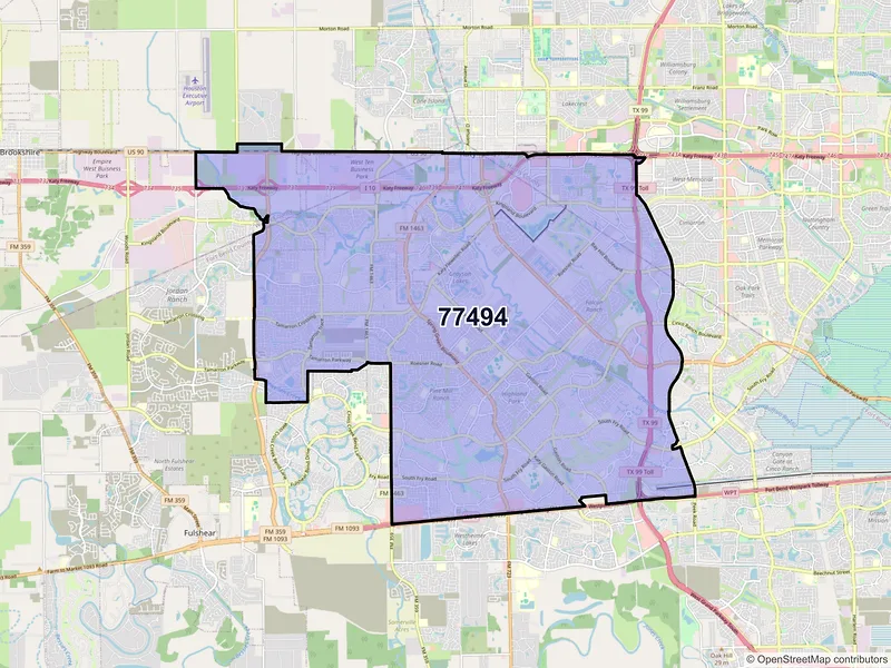 Map of ZIP Code 77494 — Katy, TX