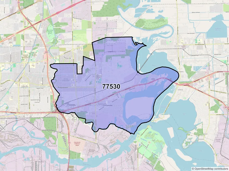 Map of ZIP Code 77530 — Channelview, TX