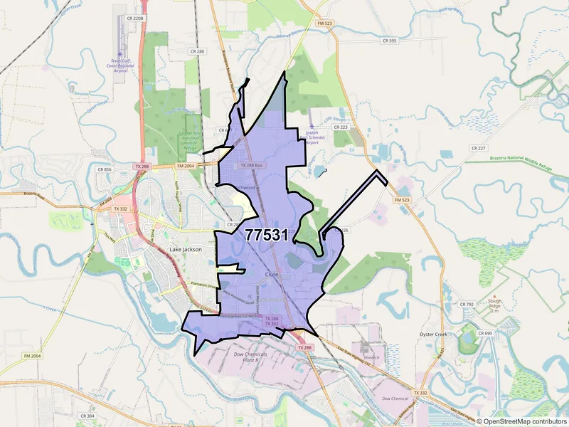 Map of ZIP Code 77531 — Clute, TX