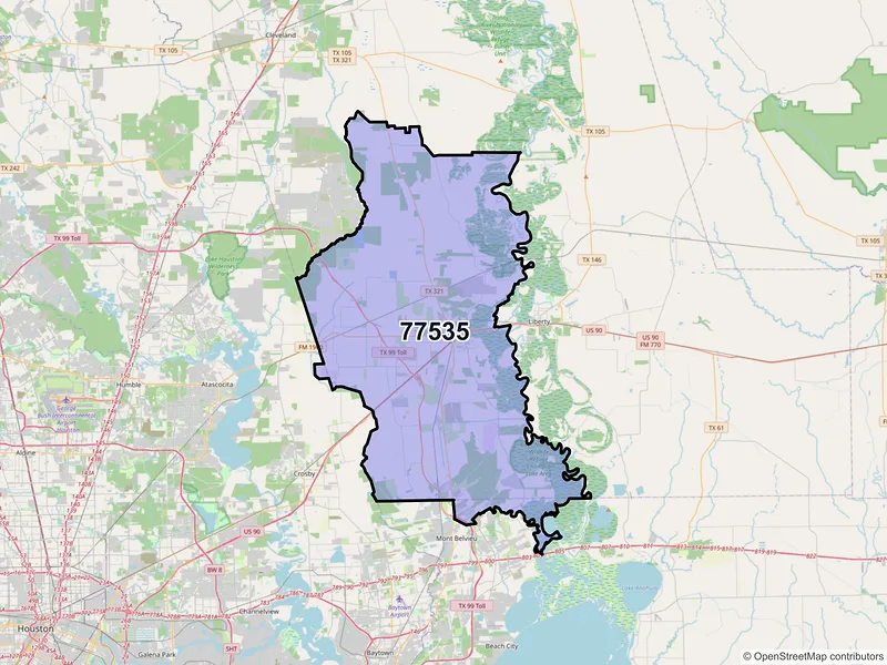Map of ZIP Code 77535 — Dayton, TX