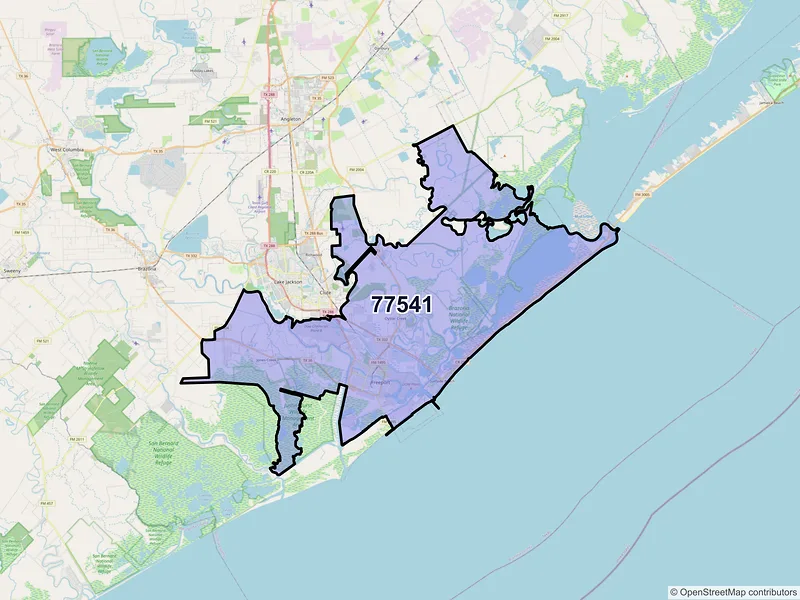 Map of ZIP Code 77541 — Freeport, TX