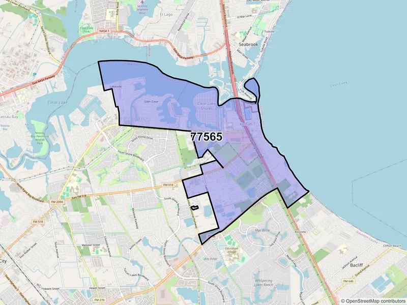 Map of ZIP Code 77565 — Kemah, TX