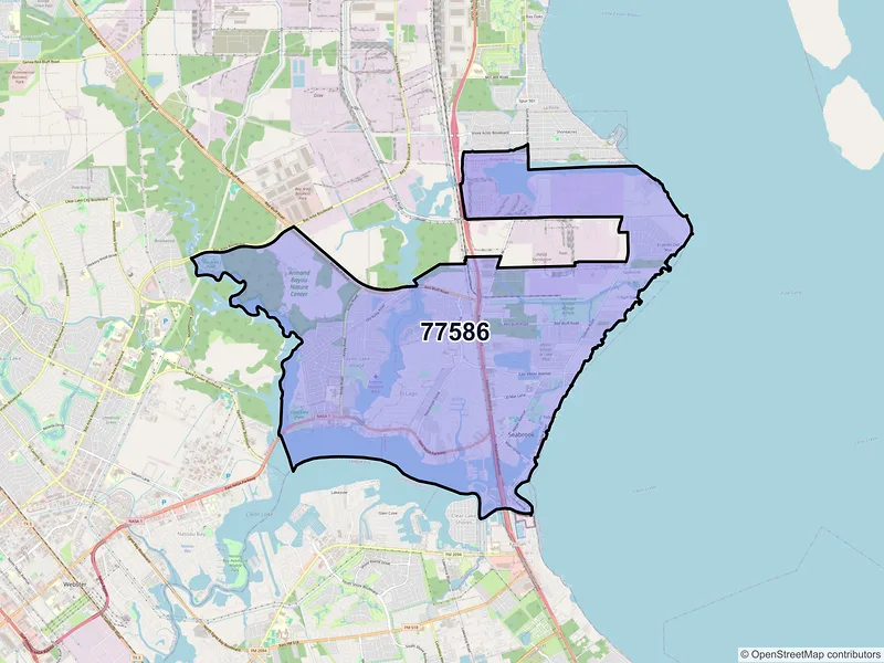 Map of ZIP Code 77586 — Seabrook, TX