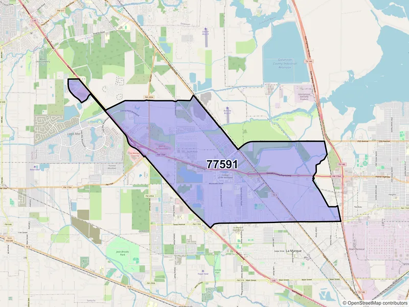 Map of ZIP Code 77591 — Texas City, TX