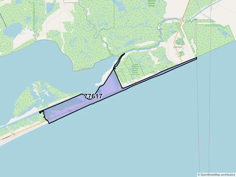 Map of Gilchrist, Texas and ZIP codes