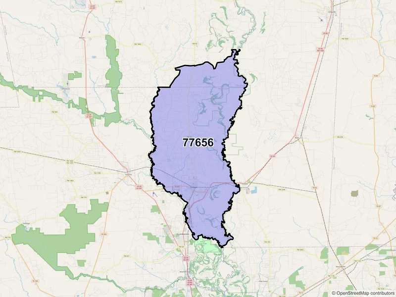 Map of Silsbee, Texas and ZIP codes