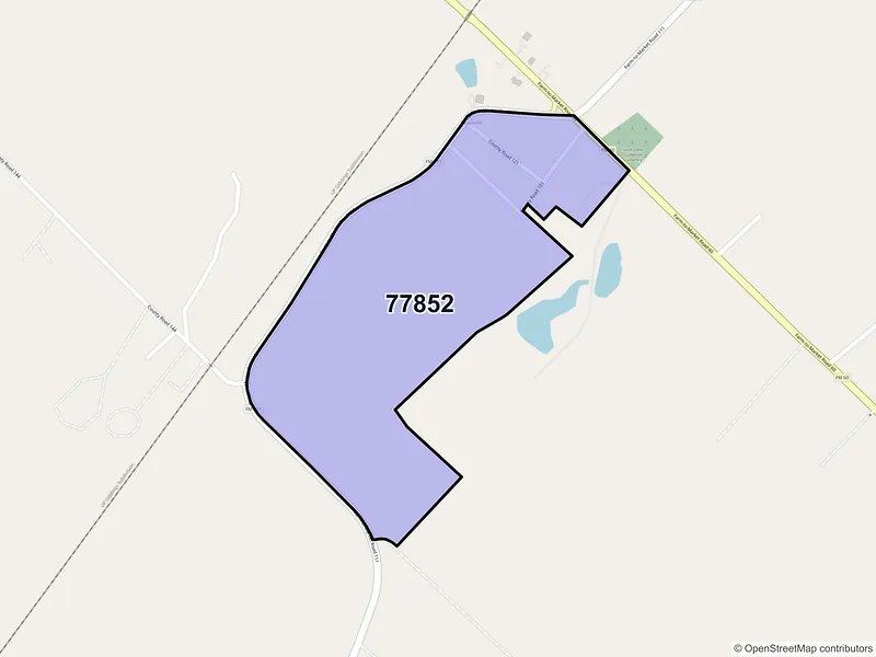 Map of Deanville, Texas and ZIP codes