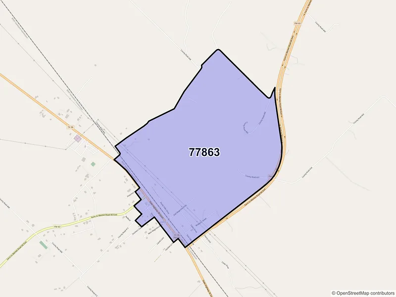 Map of Lyons, Texas and ZIP codes