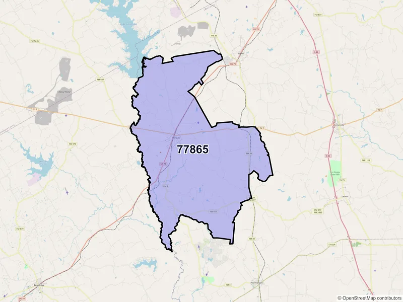 Map of ZIP Code 77865 — Marquez, TX