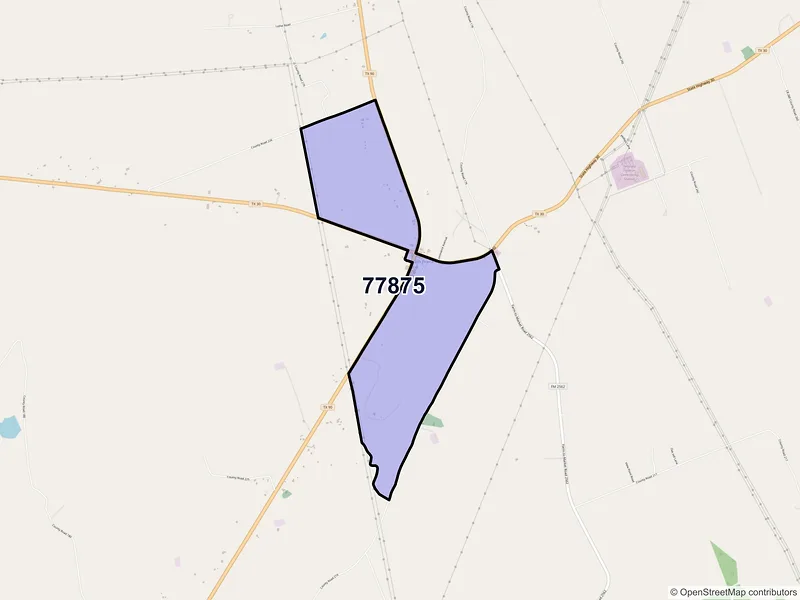Map of Roans Prairie, Texas and ZIP codes