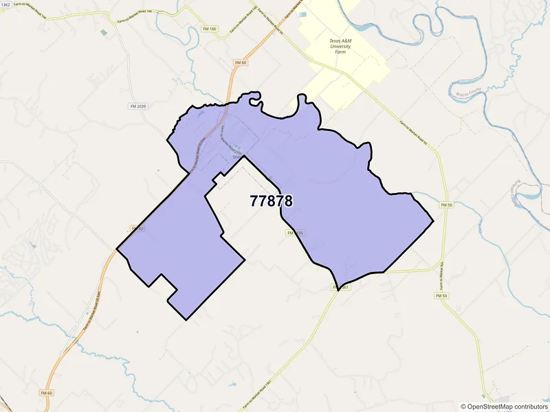 Map of Snook, Texas and ZIP codes