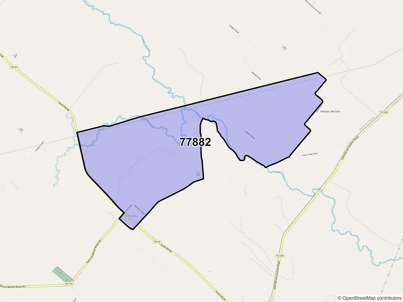 Map of Wheelock, Texas and ZIP codes
