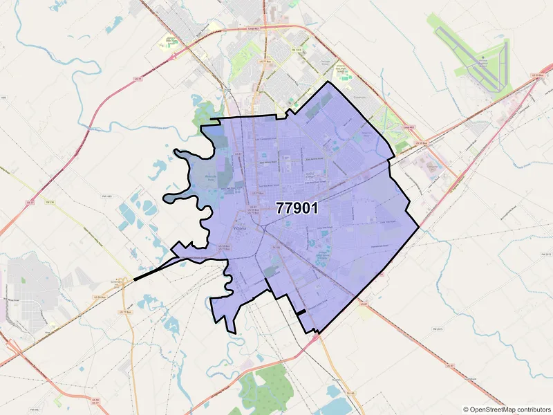 Map of ZIP Code 77901 — Victoria, TX
