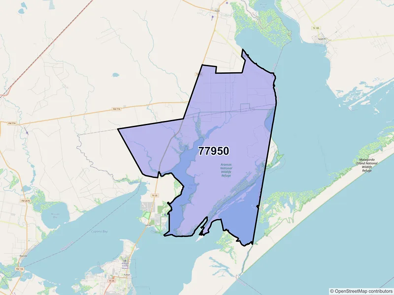 Map of Austwell, Texas and ZIP codes