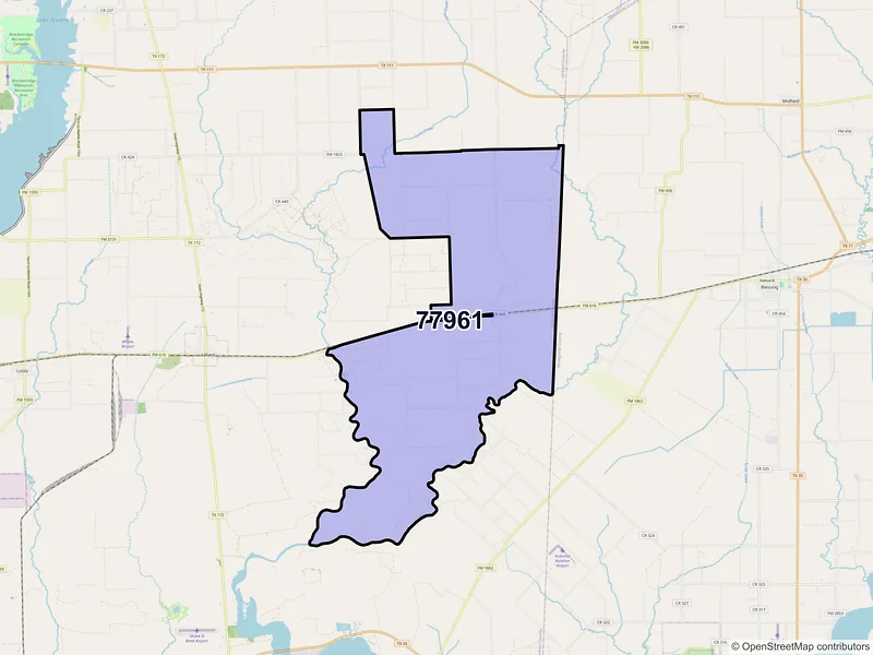 Map of Francitas, Texas and ZIP codes