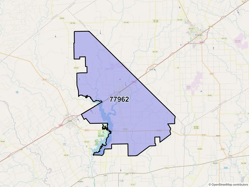 Map of ZIP Code 77962 — Ganado, TX