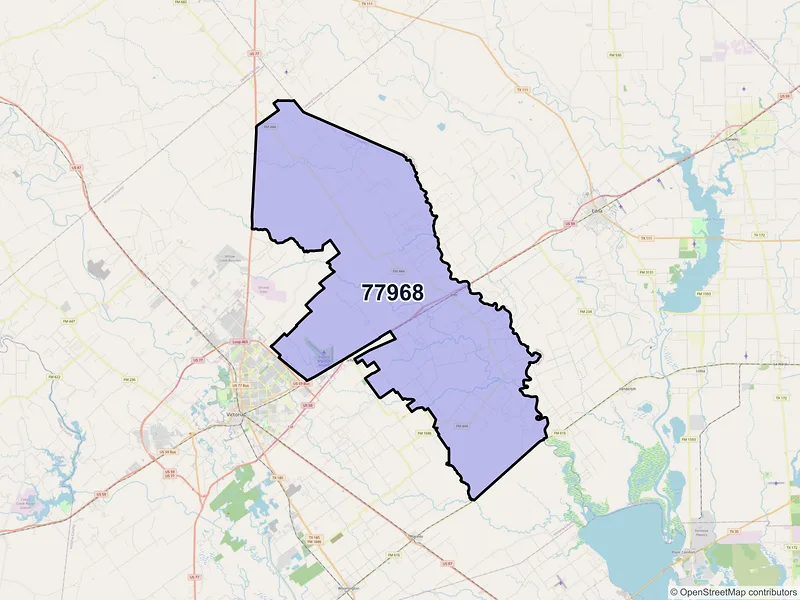 Map of ZIP Code 77968 — Inez, TX