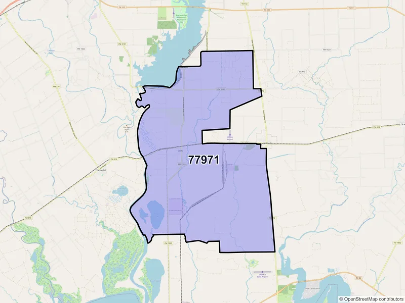 Map of ZIP Code 77971 — Lolita, TX