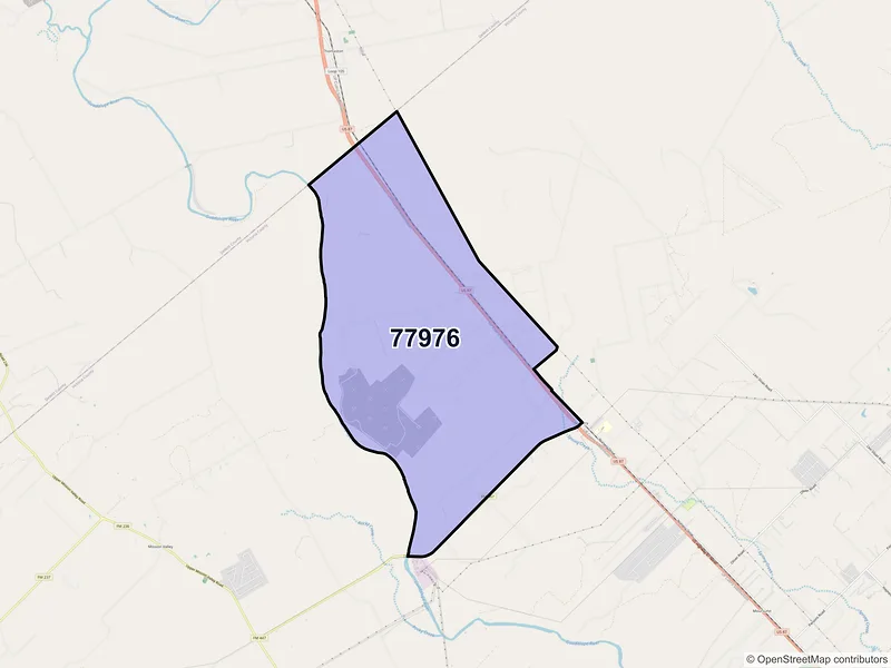 Map of Nursery, Texas and ZIP codes