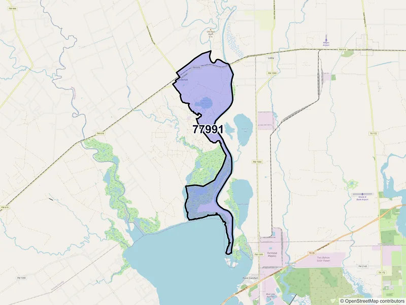 Map of Vanderbilt, Texas and ZIP codes