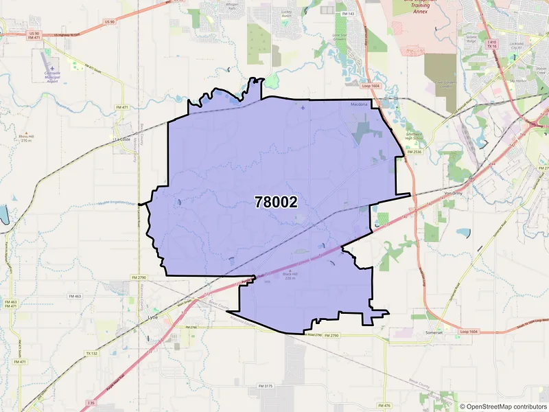 Map of ZIP Code 78002 — Atascosa, TX