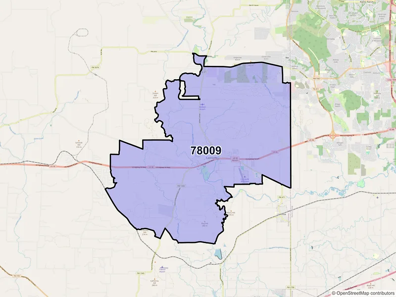 Map of ZIP Code 78009 — Castroville, TX