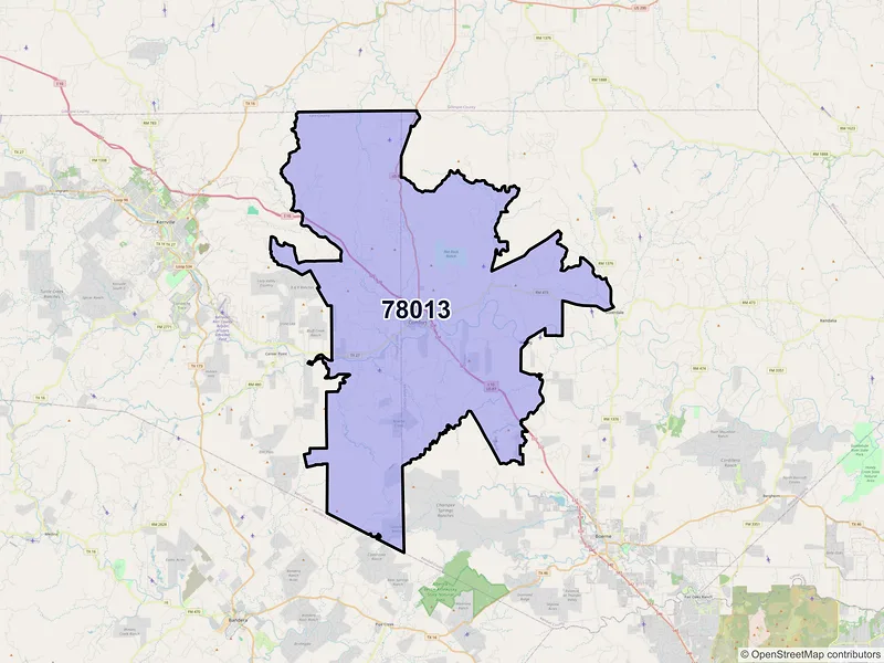 Map of ZIP Code 78013 — Comfort, TX