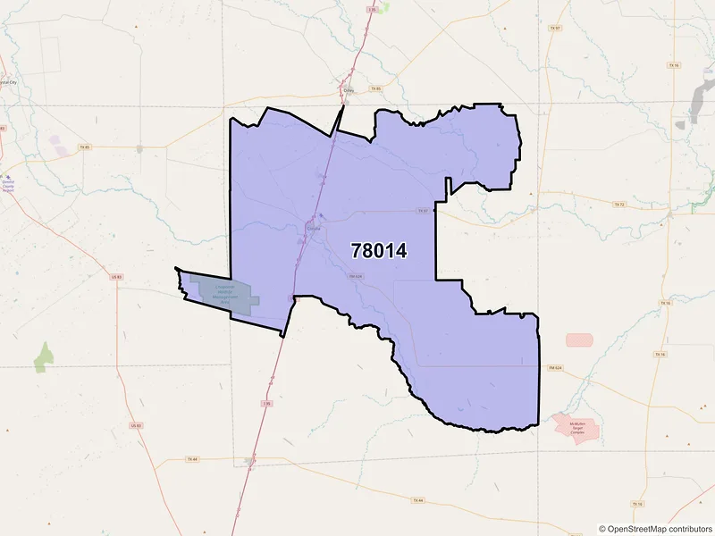 Map of ZIP Code 78014 — Cotulla, TX