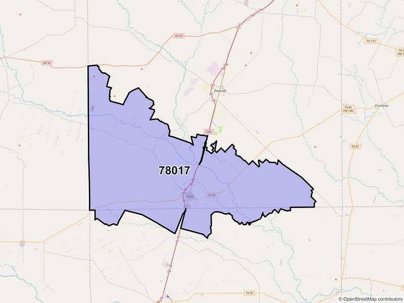 Map of ZIP Code 78017 — Dilley, TX