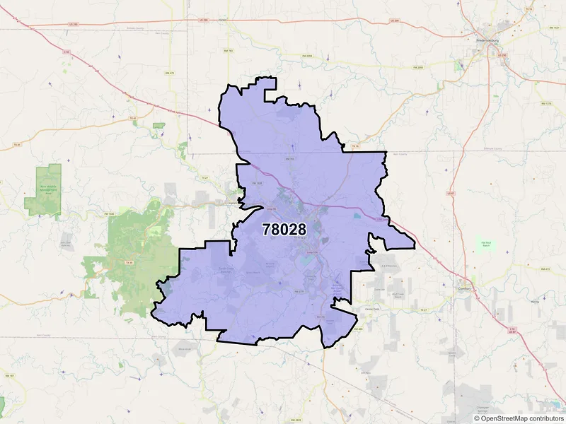 Map of ZIP Code 78028 — Kerrville, TX