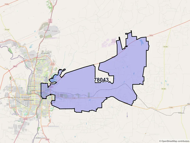 Map of ZIP Code 78043 — Laredo, TX