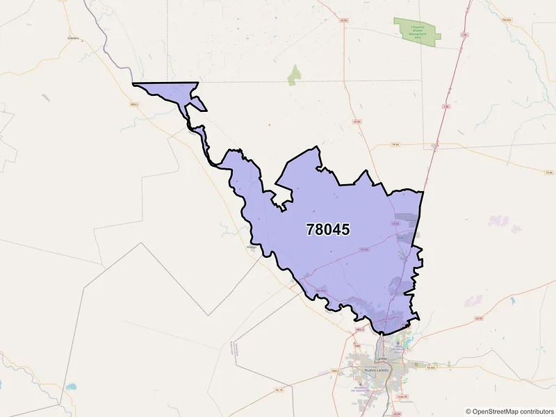 Map of ZIP Code 78045 — Laredo, TX