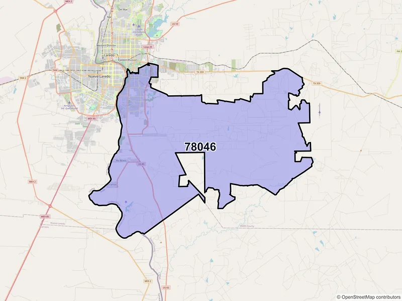 Map of ZIP Code 78046 — Laredo, TX