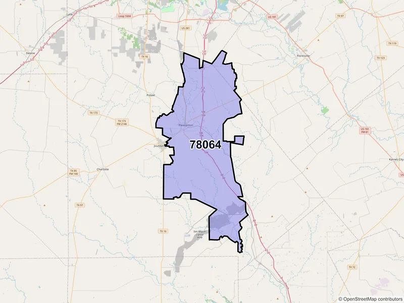 Map of ZIP Code 78064 — Pleasanton, TX