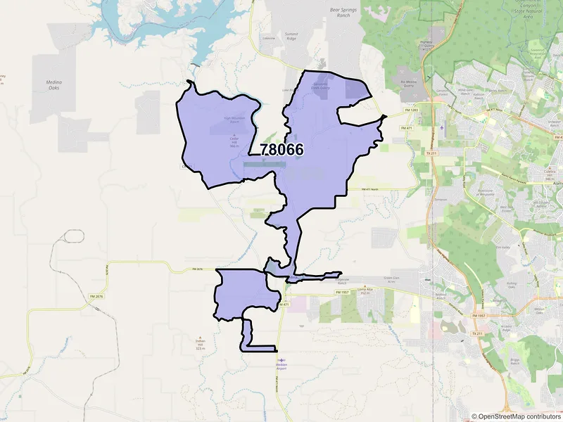 Map of ZIP Code 78066 — Rio Medina, TX