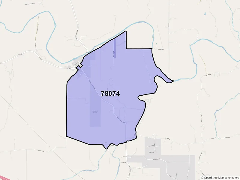 Map of Waring, Texas and ZIP codes