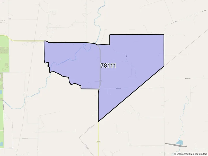 Map of ZIP Code 78111 — Ecleto, TX