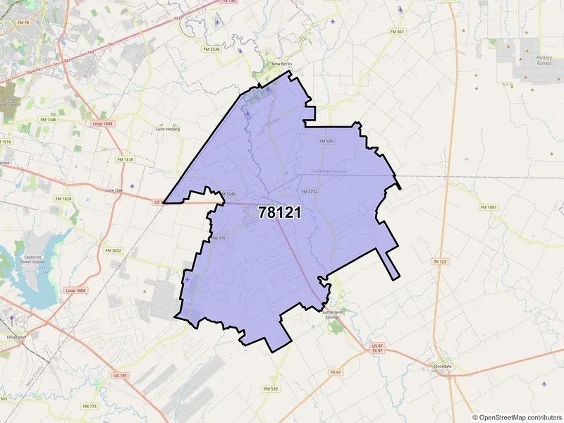 Map of ZIP Code 78121 — La Vernia, TX